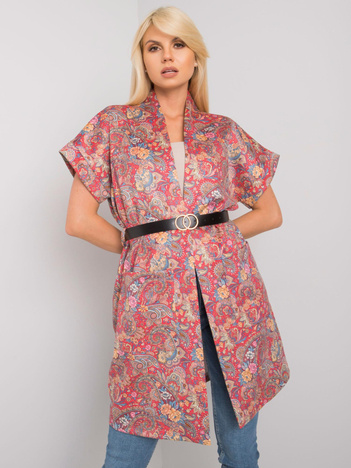 Czerwony płaszcz z krótkim rękawem Sonja