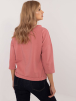 Hurt Brudnoróżowa bawełniana bluzka z nadrukiem