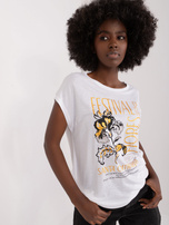 Hurt Biały damski t-shirt z nadrukiem SUBLEVEL