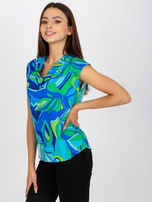 Niebesko-zielona bluzka od kompletu RUE PARIS 