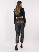 Hurt Czarne połyskujące spodnie z gumką w pasie
