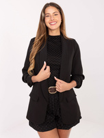 Czarna elegancka marynarka bez zapięcia RUE PARIS