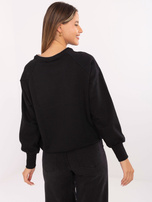 Czarna damska bluza ze ściągaczem na dole