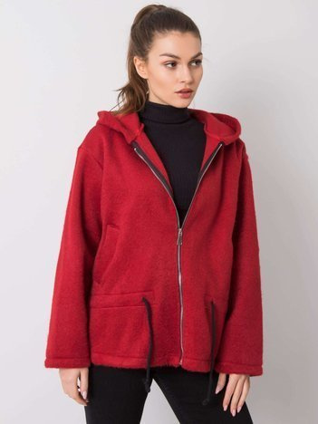 Bordowy płaszcz Audrey