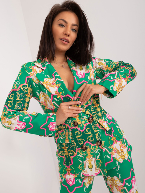 Hurt Zielony dwuczęściowy komplet ze spodniami na guzik