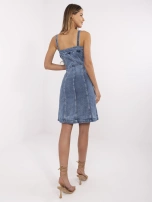 Niebieska asymetryczna sukienka jeasnowa