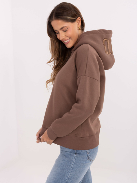 Brązowa damska bluza oversize z kapturem