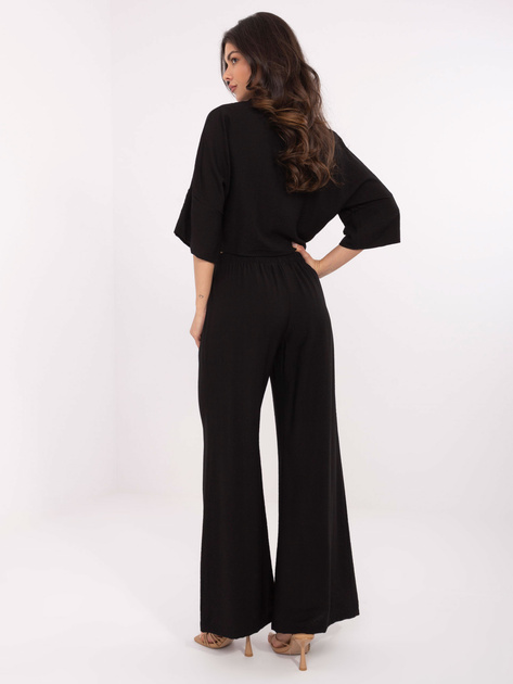 Czarny letni komplet z krótką koszulą OCH BELLA