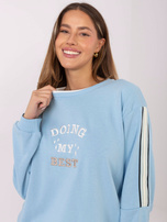 Jasnoniebieska damska bluza z okrągłym dekoltem 