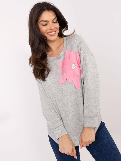 Hurt Szara melanżowa bluza z domieszką wiskozy