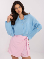 Hurt Jasnoniebieska muślinowa koszula z kołnierzykiem 