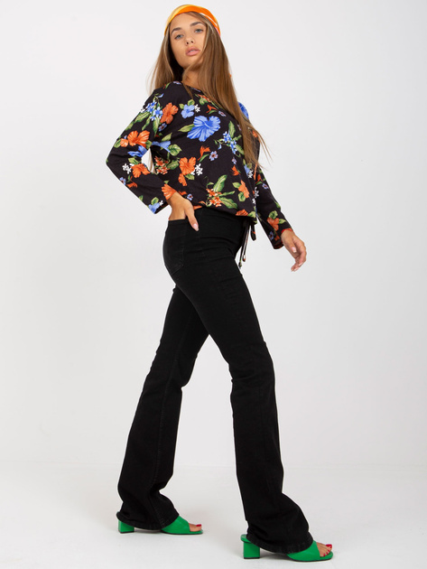 Hurt Ciemnogranatowa bluzka z nadrukiem bawełniana RUE PARIS