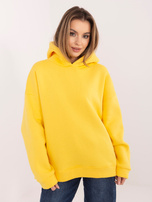 Żółta dresowa bluza basic z ociepleniem RUE PARIS