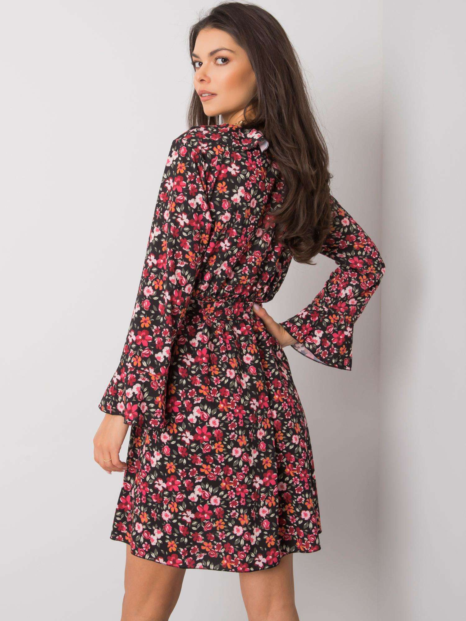 Black and red dress with flowers Gracelynn
