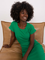 Hurt Zielona prążkowana bluzka basic z bawełny 