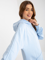 Hurt Jasnoniebieska dresowa sukienka basic z kapturem 