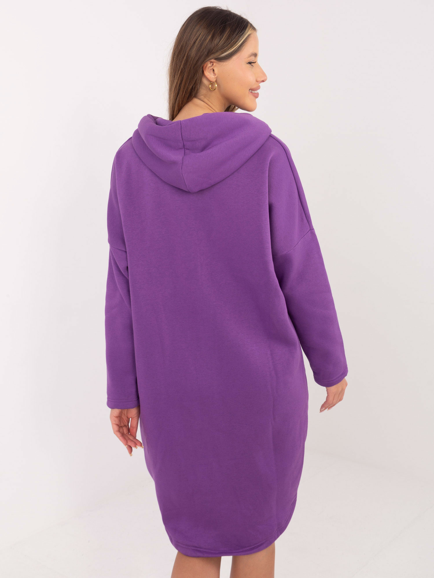Fioletowa dresowa bluza basic z suwakiem Tina RUE PARIS 