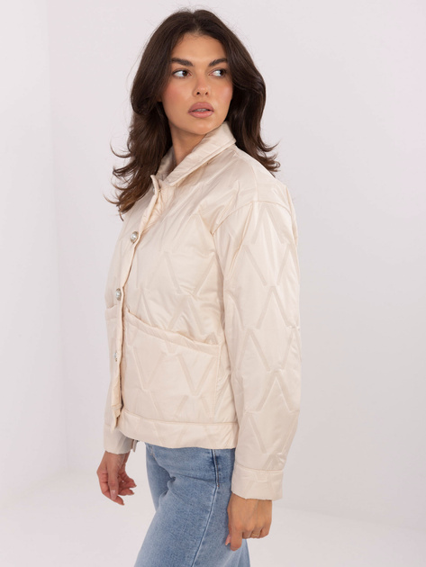 Jasnobeżowa damska kurtka z pikowaniem RUE PARIS