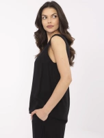 Czarna letnia bluzka damska z wiskozy SUBLEVEL