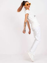 Ecru t-shirt damski z napisem Pola MAYFLIES