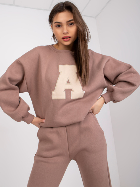 Brązowy komplet dresowy bez kaptura Edvige