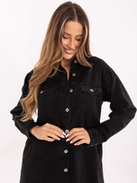 Czarna jeansowa sukienka z guzikami SUBLEVEL 