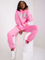 Różowy komplet dresowy z kapturem Laraina
