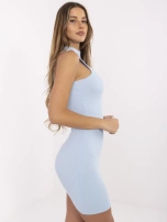 Jasnoniebieska sukienka bodycon w prążek RUE PARIS