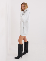 Jasnoszara dresowa sukienka z gumką na dole