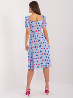 Hurt Jasnoniebieska sukienka przed kolano w kwiatowy wzór