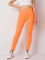 Fluo pomarańczowe legginsy sportowe Leffy