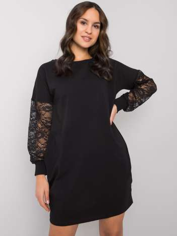 Black dress with lace sleeves Alexxie RUE PARIS.