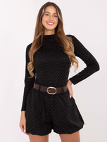 Czarne eleganckie szorty o kroju bombka RUE PARIS 