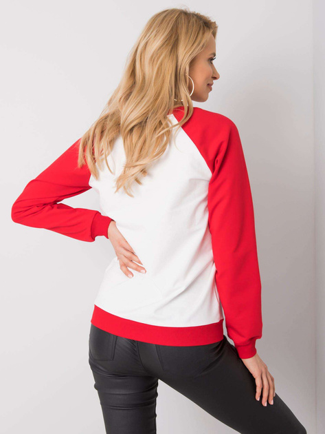 Biało-czerwona bluza z nadrukiem Samantha RUE PARIS