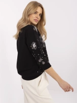 Hurt Czarna casualowa bluzka damska z bawełny