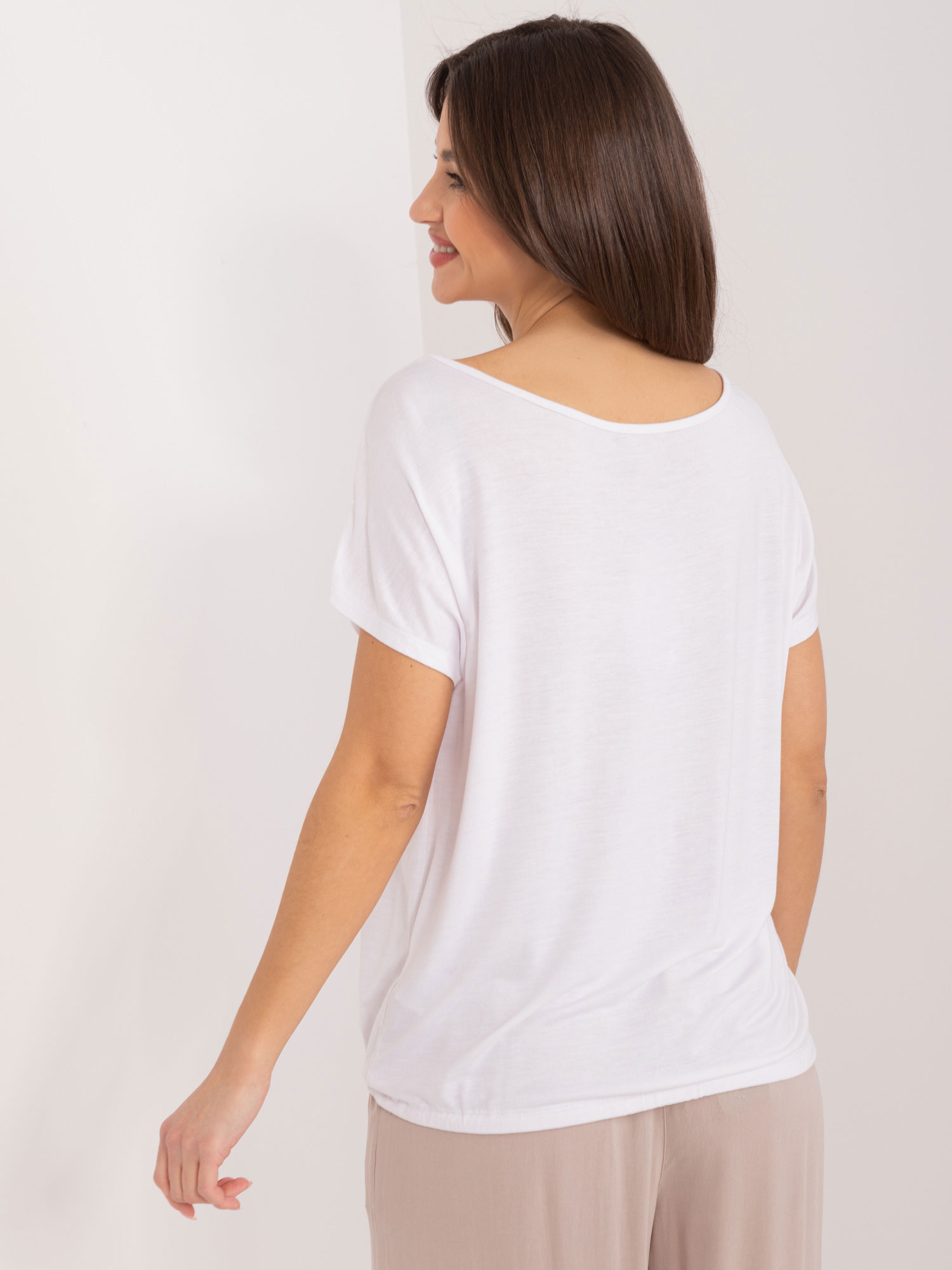 Didmeninė balta marškinėliai su trumpomis rankovėmis SUBLEVEL