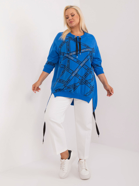 Hurt Ciemnoniebieska damska bluzka plus size z rozcięciami