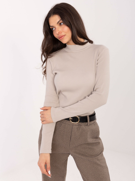 Ciemnobeżowe spodnie ze zwężaną nogawką RUE PARIS