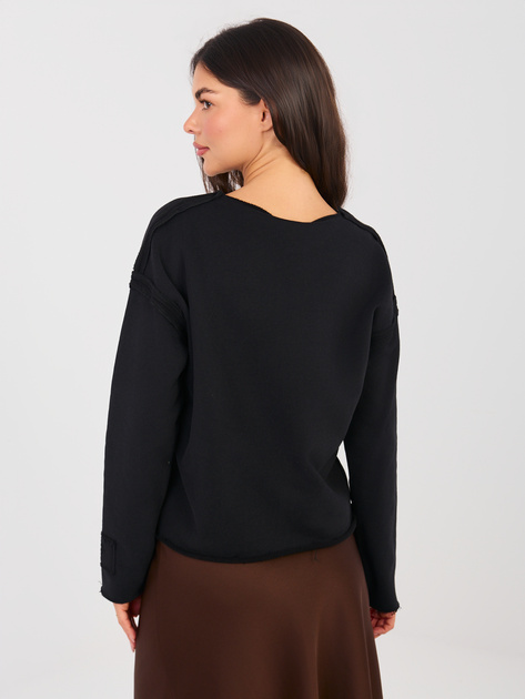 Czarna bluza z ozdobnymi szwami NATURAL SIDE