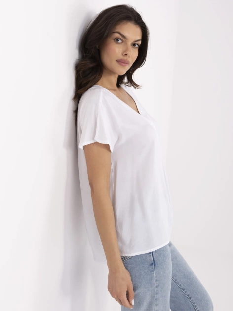 Biała damska bluzka z wiskozy SUBLEVEL