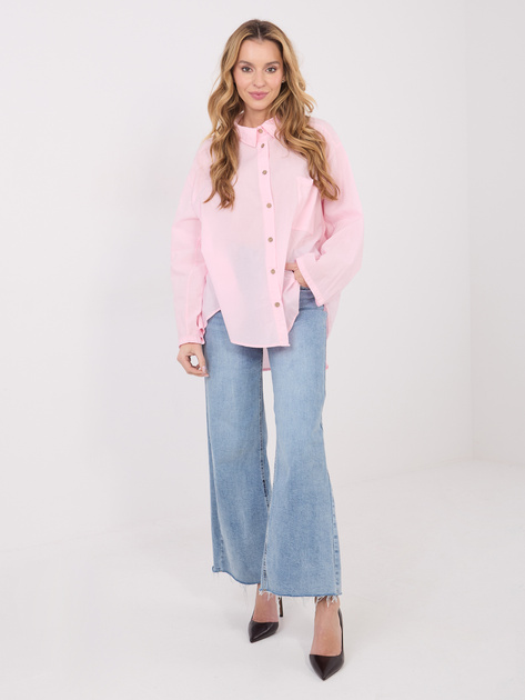 Jasnoróżowa rozpinana koszula z bawełny