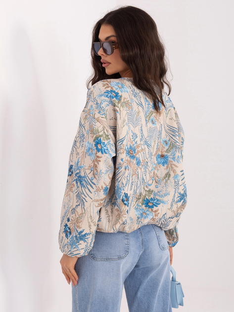 Niebieska balonowa kurtka zapinana na suwak