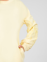 Pastelowa żółta dresowa sukienka z kieszeniami RUE PARIS 