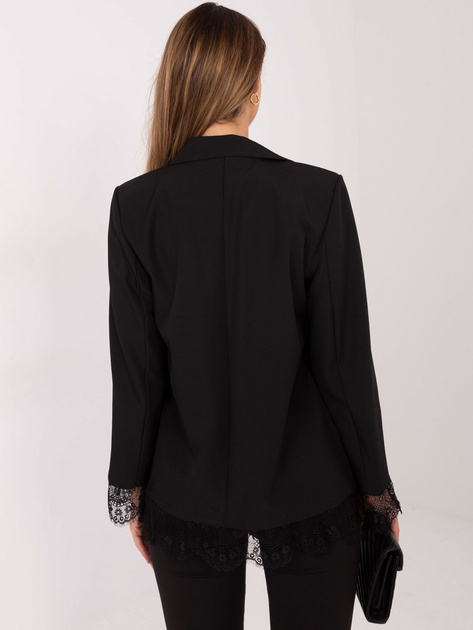 Czarna elegancka marynarka z koronką