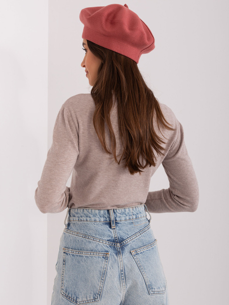 Hurt Ceglasta damska czapka zimowa typu beret