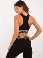 Hurt Czarny sportowy crop top z miseczkami FOR FITNESS