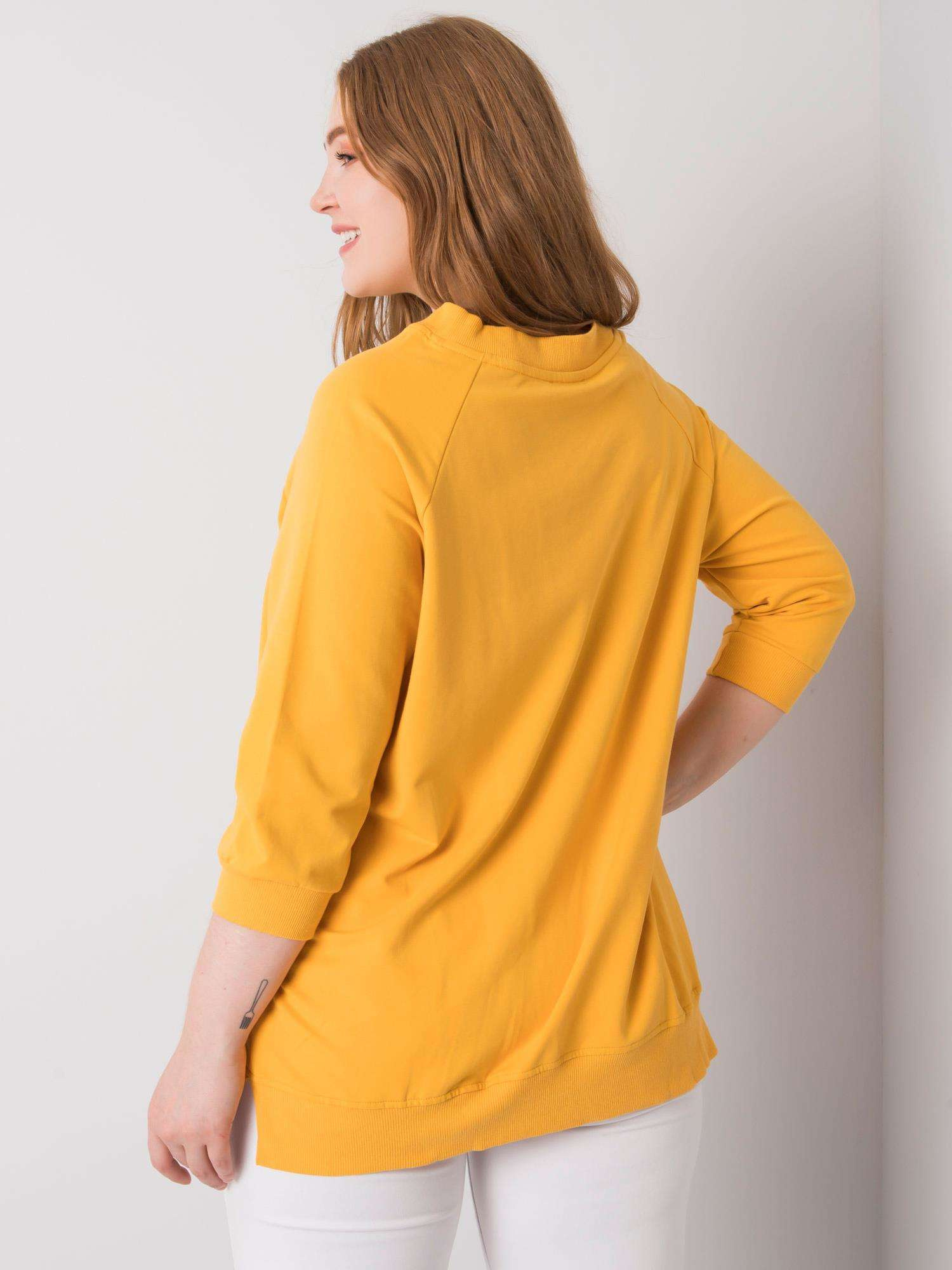 Żółta bluza plus size z bawełny Naenia