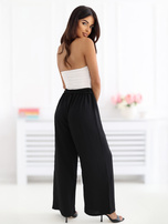 Czarne letnie spodnie z materiałowym paskiem 