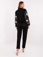 Czarny dwuczęściowy komplet ze spodniami 