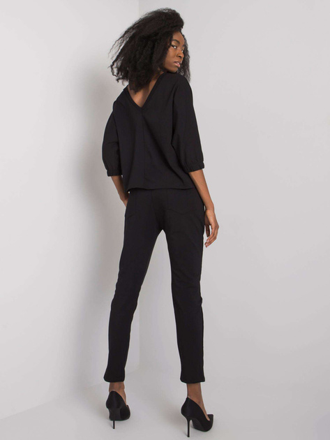 Czarny komplet bawełniany z aplikacją Jane RUE PARIS